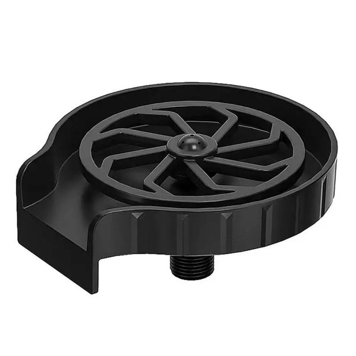 Clatitor SIKS pentru Pahare, Spalare Rapida Sub Jet Presiune Apa, Rinser Cu 5 Orificii De Pulverizare, ABS/Cupru, 14 x 13 x 2,8 cm, Negru