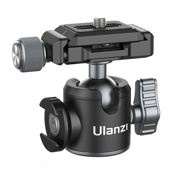 Глава с бърза смяна на основа Ulanzi U-80L, сферична, конектор