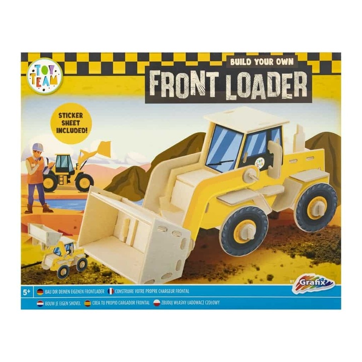 Puzzle 3D mini, din lemn, Incarcator frontal