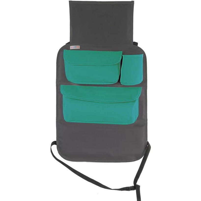 Organizator auto cu suport pentru tableta, Tuloko, Gri/Turcoaz