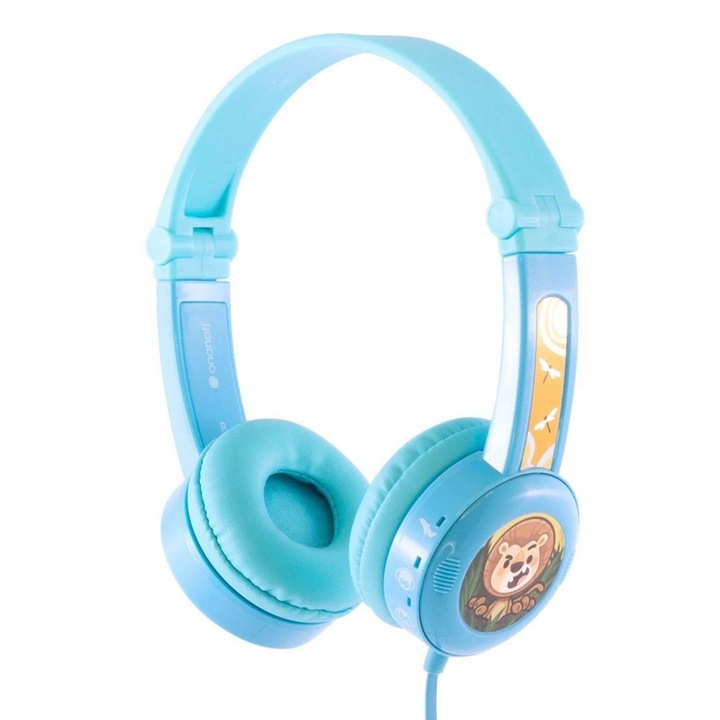 BuddyPhones Travel Headset for Kids Travel Light Blue, 209239, Mikrofon/Fülhallgató