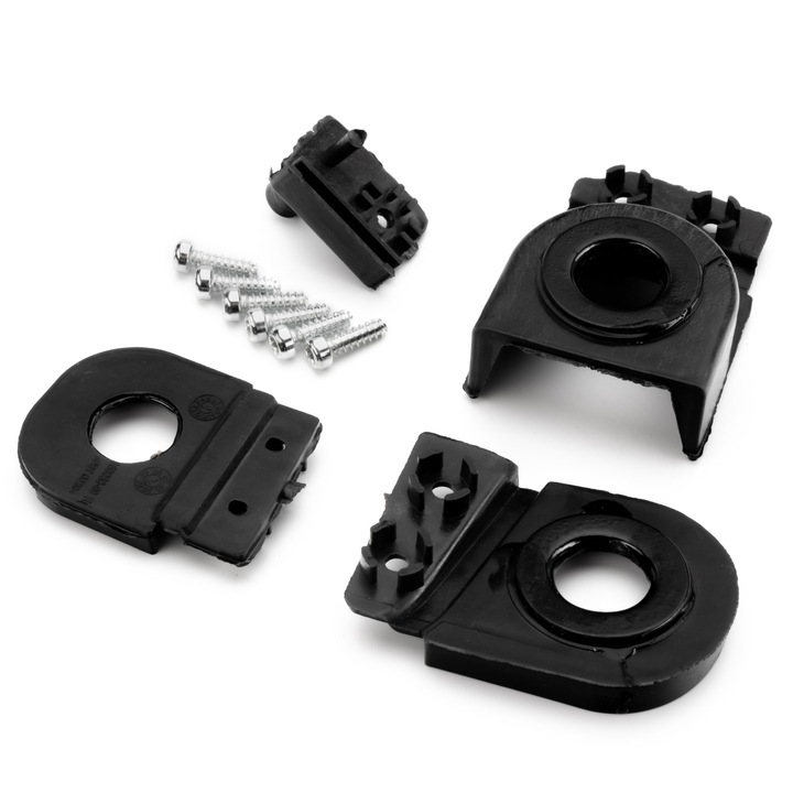 Комплект за ремонт, За Audi A6 C6, За десен фар, Метални шайби с винт, Версия за движение отдясно, 2004-2011, Цена за 1 комплект (Четири държача + Винтове)