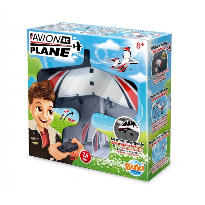 Jucarie interactiva, Buki France, Avion R/C, 23.5 cm
