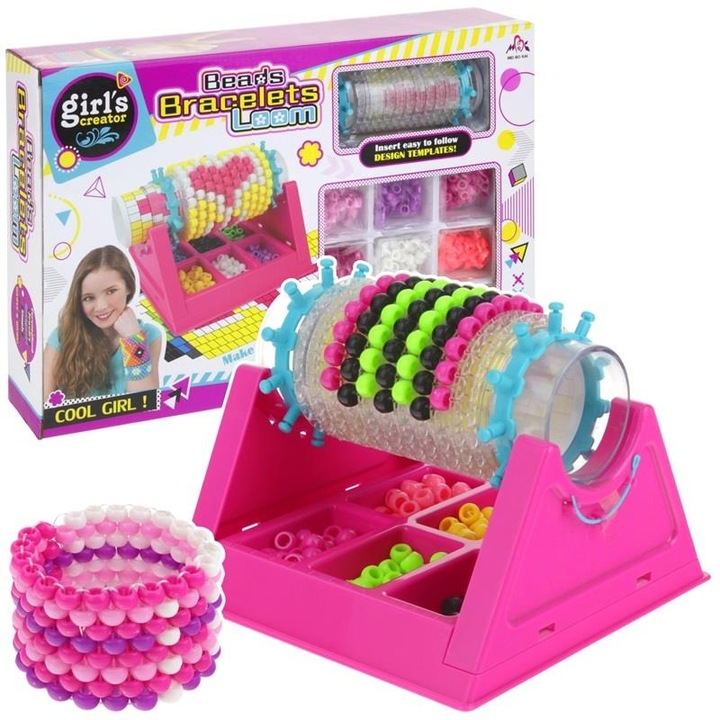 Set de Creare Bijuterii cu Margele Nobo Kids, 9 Seturi Margele, Multicolor, 15x14,5x12,5cm