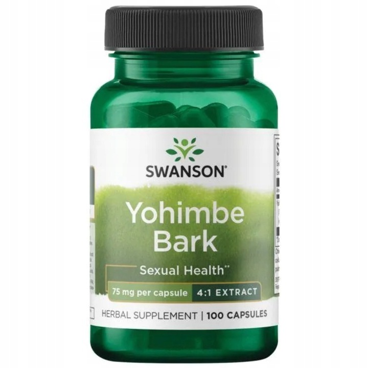 Swanson Yohimbe Bark, 75 mg, 100 kapszula