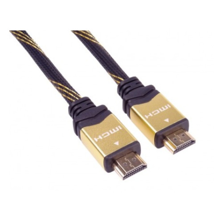 HDMI-kábel, apa-apa, 4K, nagy sebesség, V1.4 arany érintkezők, 2m, fekete, PremiumCord, kphdmet2