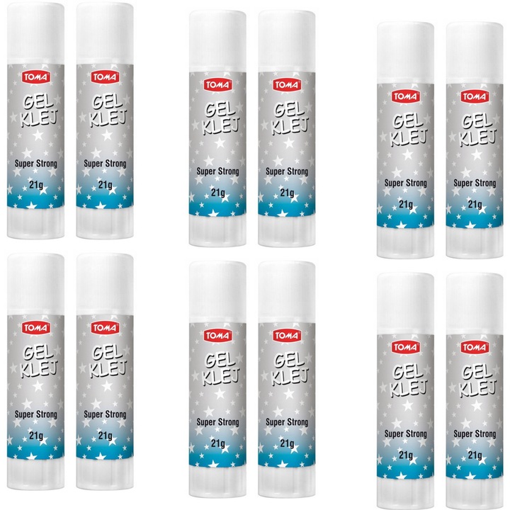 Set 12 tuburi lipici, Toma, Super Strong, 21g