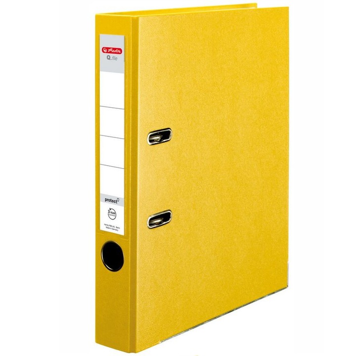 Рафт за книги A4, Herlitz, Картон, 50 мм, Жълт