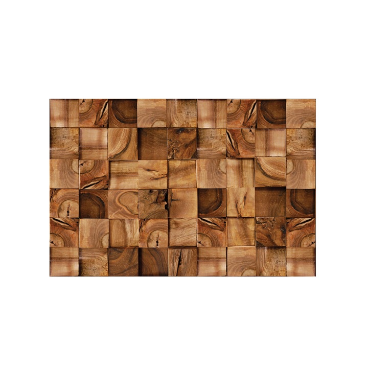 Sticker Square Timber Pattern – Brown - 4 buc. 60x90 cm