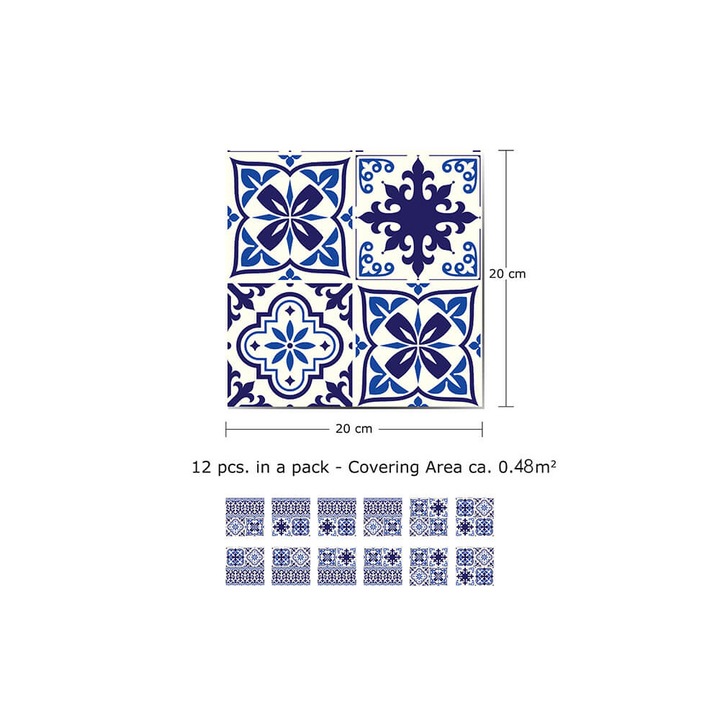 Sticker faianta - Granada, 12 buc, 20x20cm