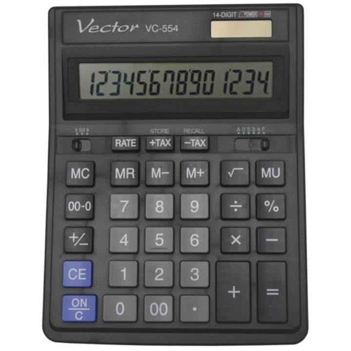 Calculator de birou, Vector, Plastic, Gri inchis