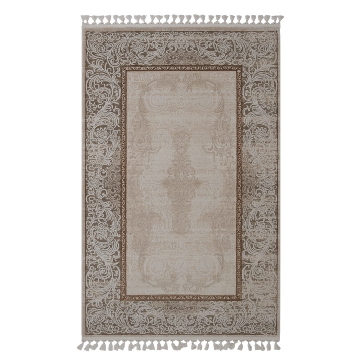Covor Living Delux, dreptunghiular, traditional, crem, alb, 200 x 300