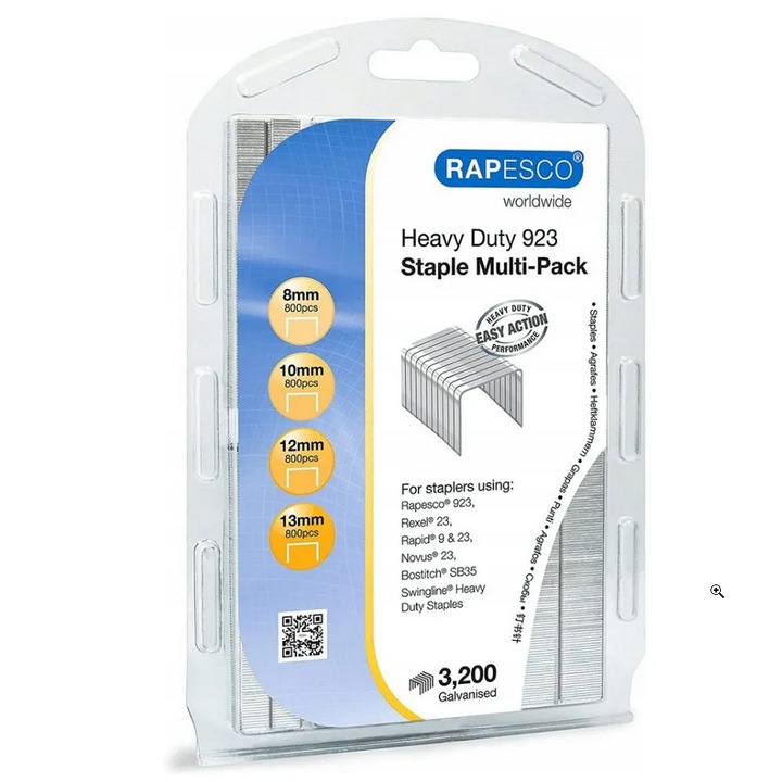 Set 800xCapse, Rapesco, 8mm/10mm/12mm/13mm, Argintiu