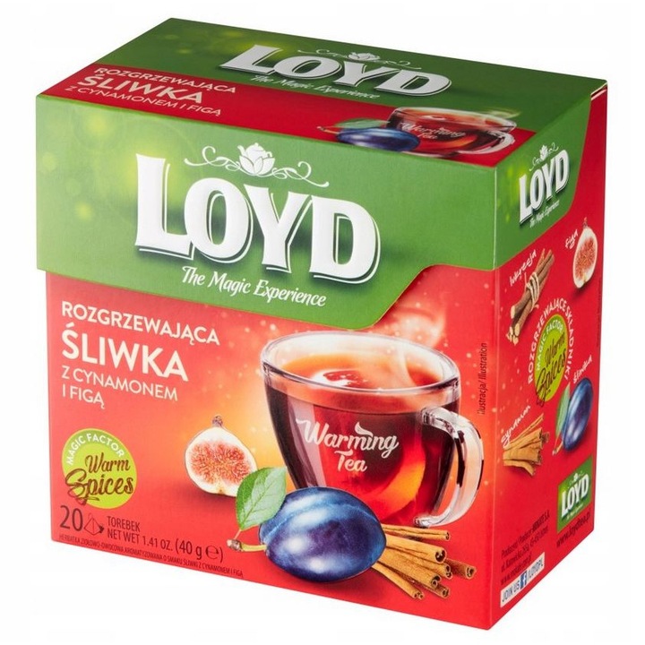 Комплект от 20 пакетчета чай слива/канела/смокина, Loyd, 2гр
