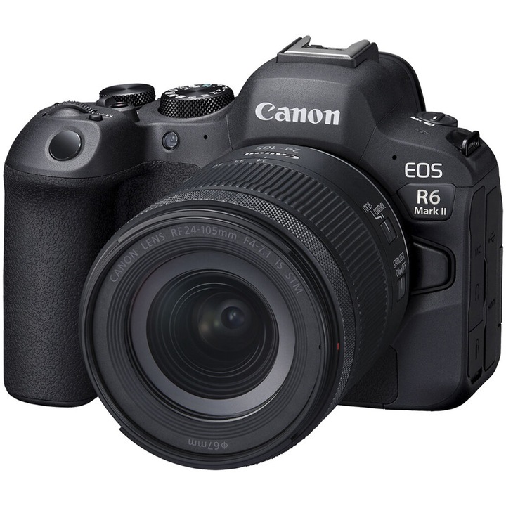 Фотоапарат Mirrorless Canon EOS R6 Mark II, Full-Frame, 24.2MP, Wi-Fi + RF Lens 24-105 мм STM, Черен