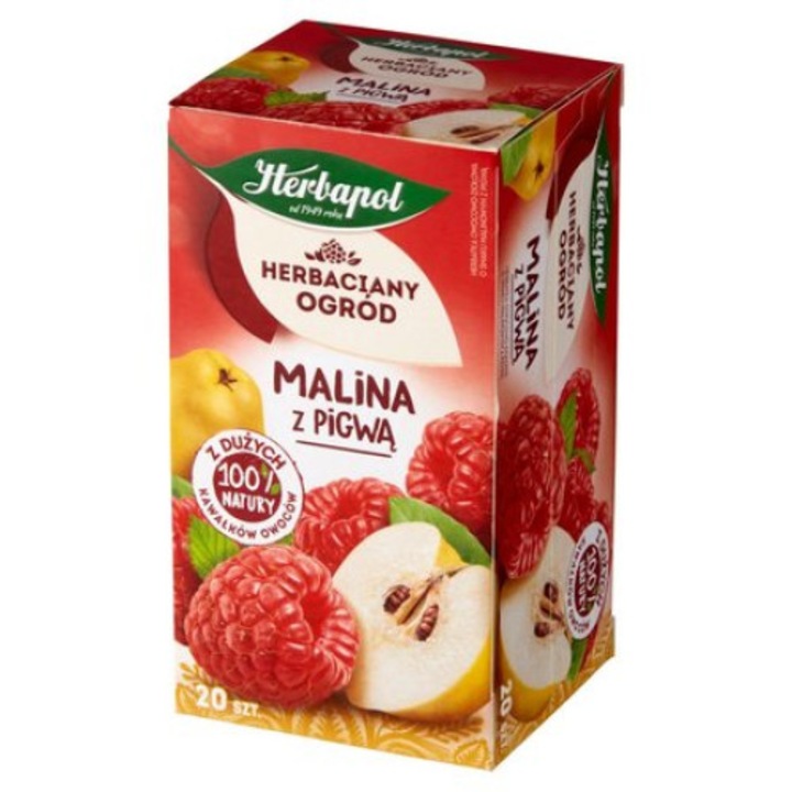 Плодов чай, Herbapol, Малина/Дюля, 54гр