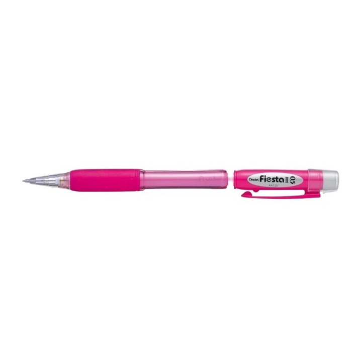Creion mecanic, PENTEL AX125, Cauciuc, 0.5 mm, Roz