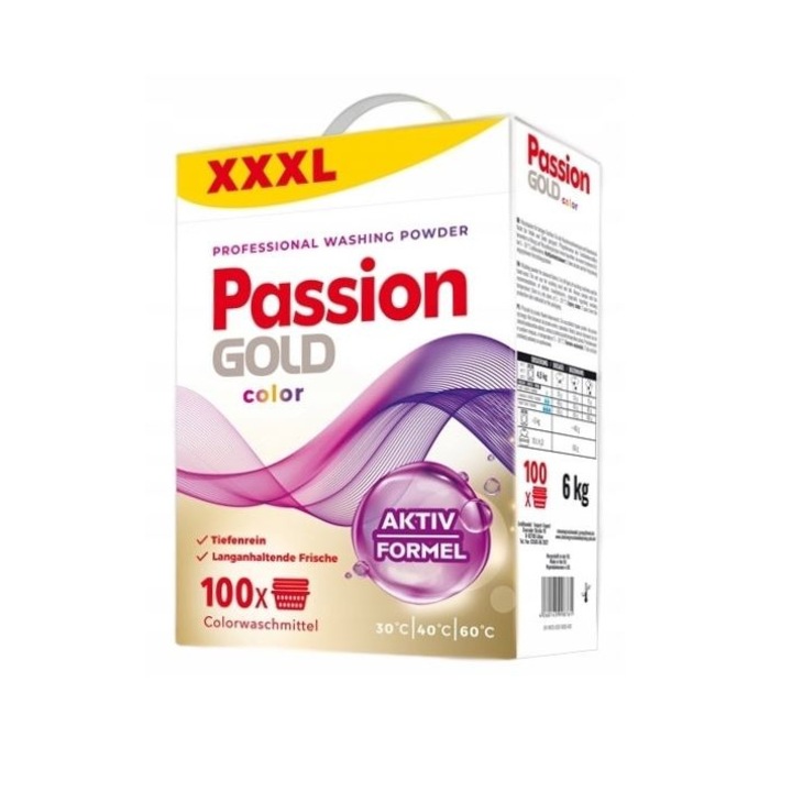 Mosópor színes ruhákhoz, Passion Gold, 6 kg