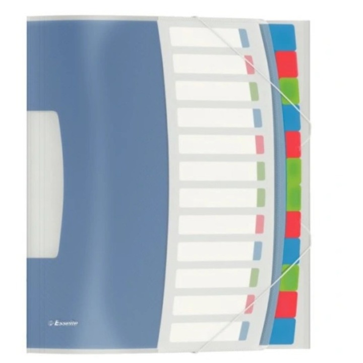 Dosar cu 12 separatoare, Esselte, Polipropilena, Multicolor