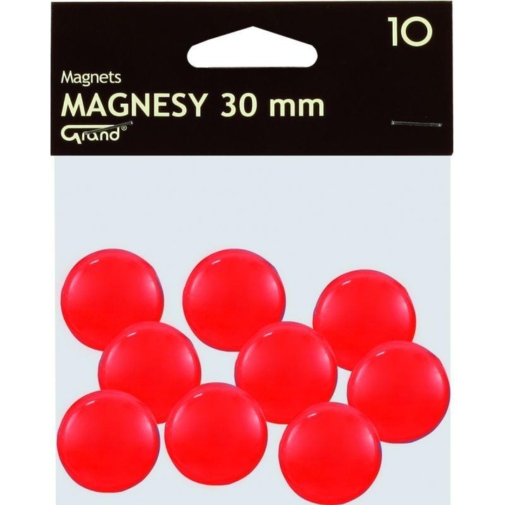 Magnet whiteboard, Grand, 30 mm, 10 buc, Rosu