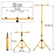 Suport proiector tip trepied, Interlook, Aluminiu, 60/160 cm, Galben