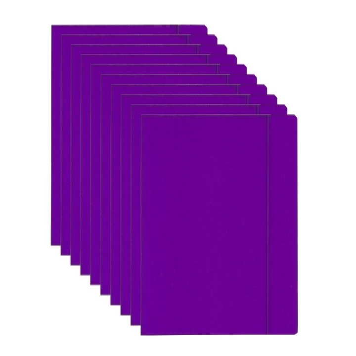 Set 25 dosare BARBARA A4 cu banda elastica, mov