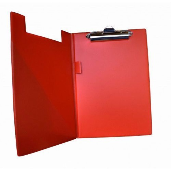 Clipboard Tres A4, rosu, cu clema, buzunar transparent