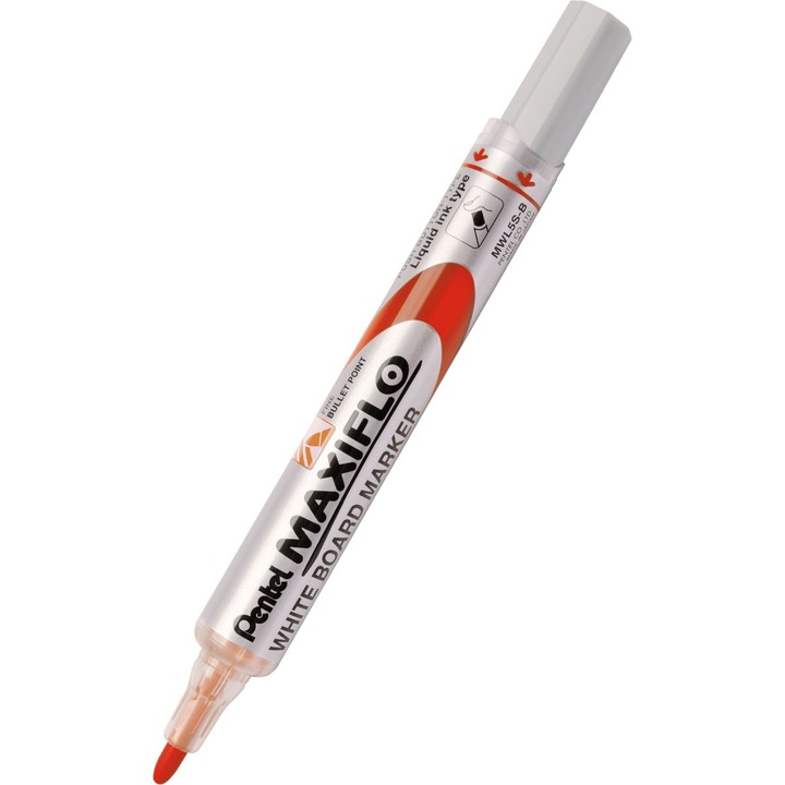 Setd e 12 markere pentru tabla, Pentel, Rosu, S