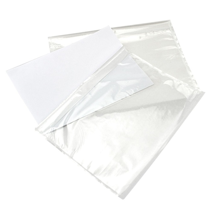 Folie transparenta autoadezive, Emerson, Pentru curierat, A4, 500 buc, Transparent