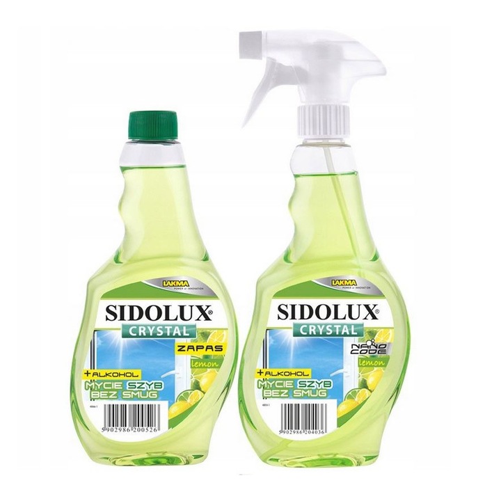 Solutie curatare geamuri + rezerva, Sidolux, 2x500ml