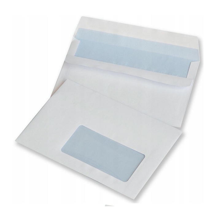 Set 1000 plicuri C6, fereastra dreapta, 75 g/m2, alb, 45x90mm