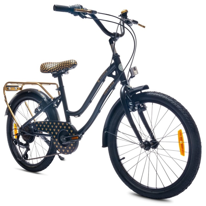 Gyermek kerékpár Heart Bike, Sun Baby, acél/alumínium, 6-10 év, 20 hüvelyk, fekete