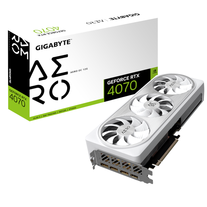 Placa video Gigabyte GeForce RTX 4070 AERO OC, 12GB GDDR6X, 192-bit