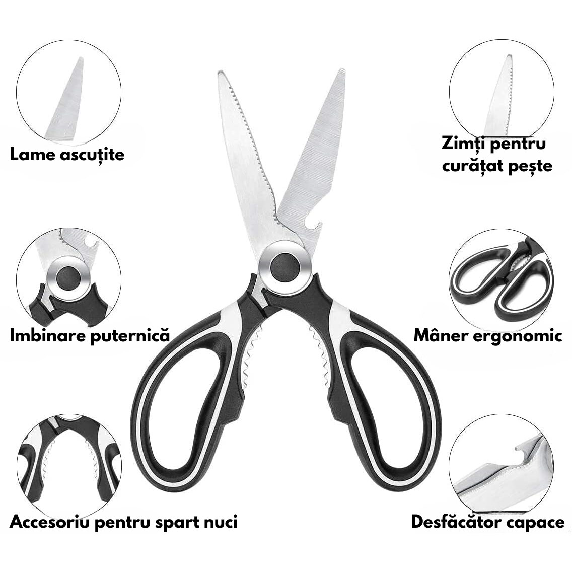 Кухненска ножица за месо, Букате, Мултифункционална, Отварачка за ...