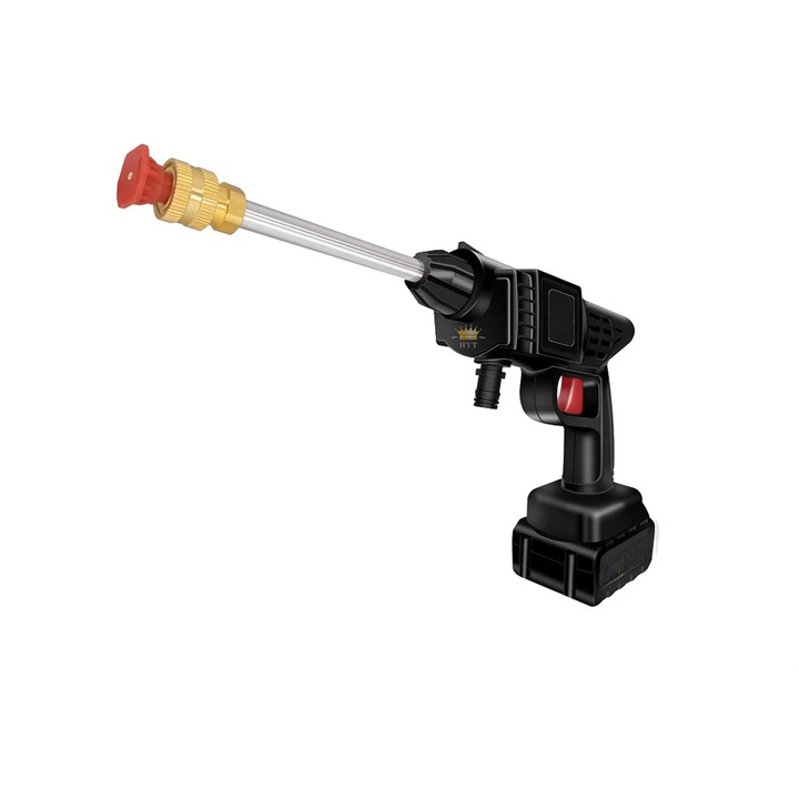 Aparat De Spalat Cu Presiune, HYT ®, Cu Acumulator De 48V, Putere 8L/Min, 3 Moduri De Jet, Geanta De Transport Si Accesorii Incluse, Negru