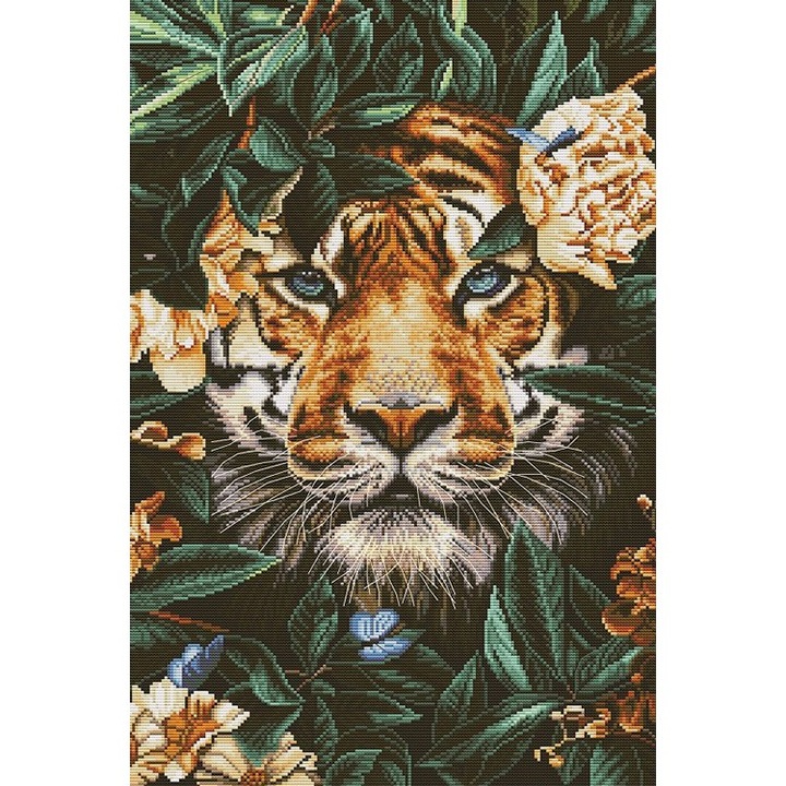 Kit broderie - Wild Jungle Paradise, Nova Sloboda, Bumbac, 28 x 42 cm, Multicolor