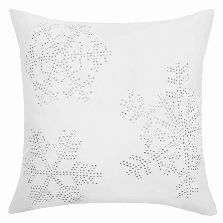 Fata de perna Spod Igly i Nitki, Model de Craciun, 45x45cm, Poliester, Alb