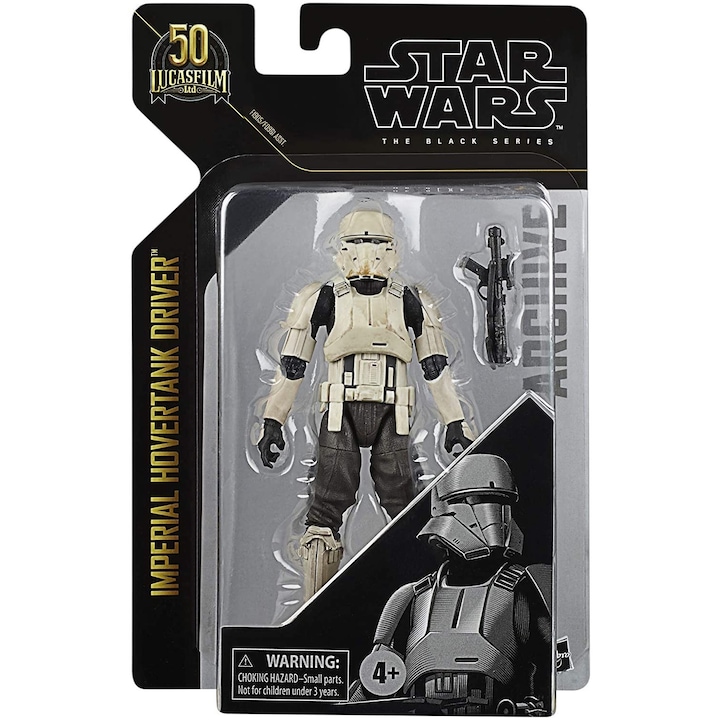 Star Wars TBS Archive figure - Imperial Hovertank Driver, Hasbro, 4 години+, бяло/черно