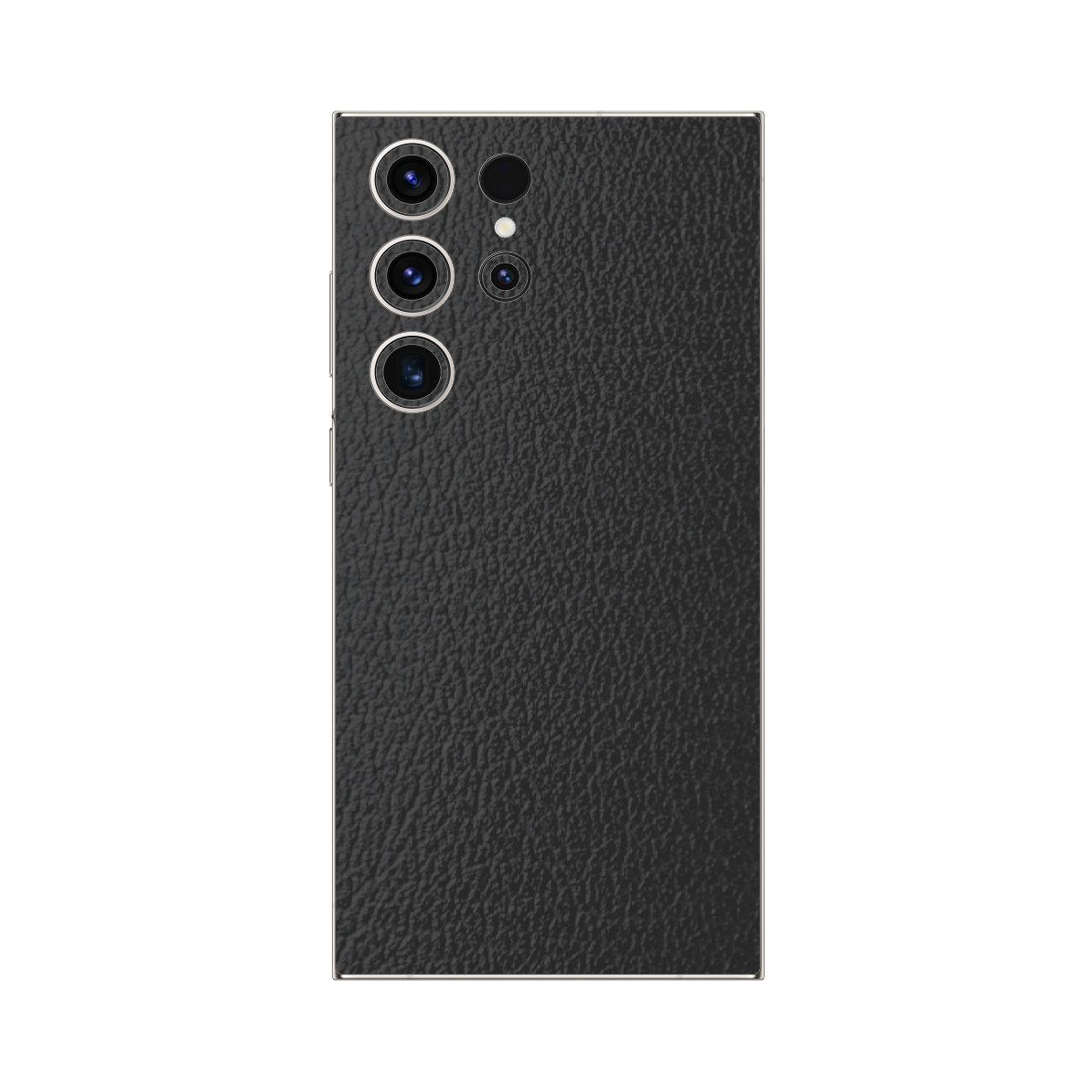 Folie iSkinz pentru Samsung Galaxy S23 Ultra 5G - Piele Neagra 360 Cut, Skin Adeziv Full Body Cover, Protectie Carcasa Spate si Laterale