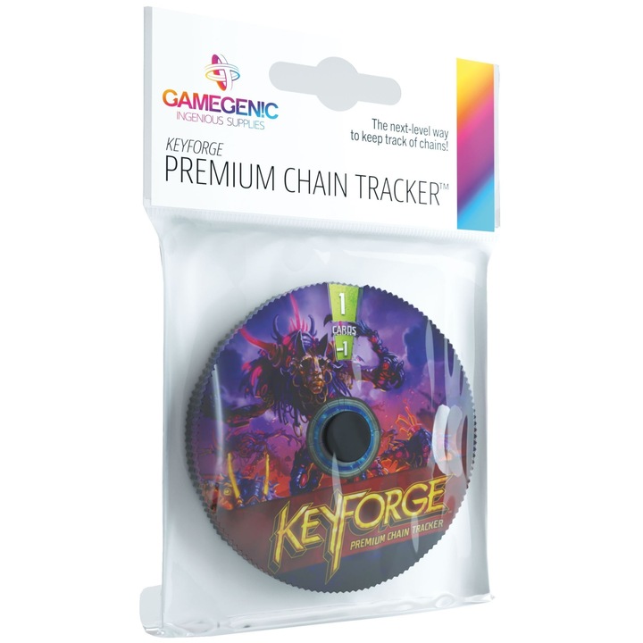 Lemez, Gamegenic, KeyForge Chain Tracker, akril, többszínű