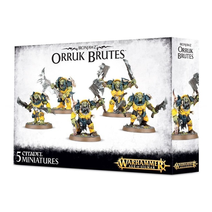 Разширение на играта, Games Workshop, For Age of Sigmar, Orruk Brutes, 5 миниатюри, Пластмаса, Многоцветен