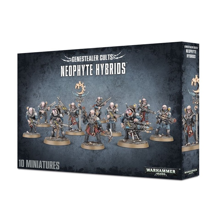 Комплект за разширение на играта, Games Workshop, за Warhammer 40,000, Genestealer Cults Neophyte Hybrids, пластмаса, 10 миниатюри