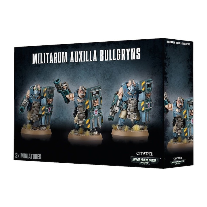 Set extensie joc, Games Workshop, Pentru Warhammer 40,000, Astra Militarum Bullgryns, 3 miniaturi, Plastic