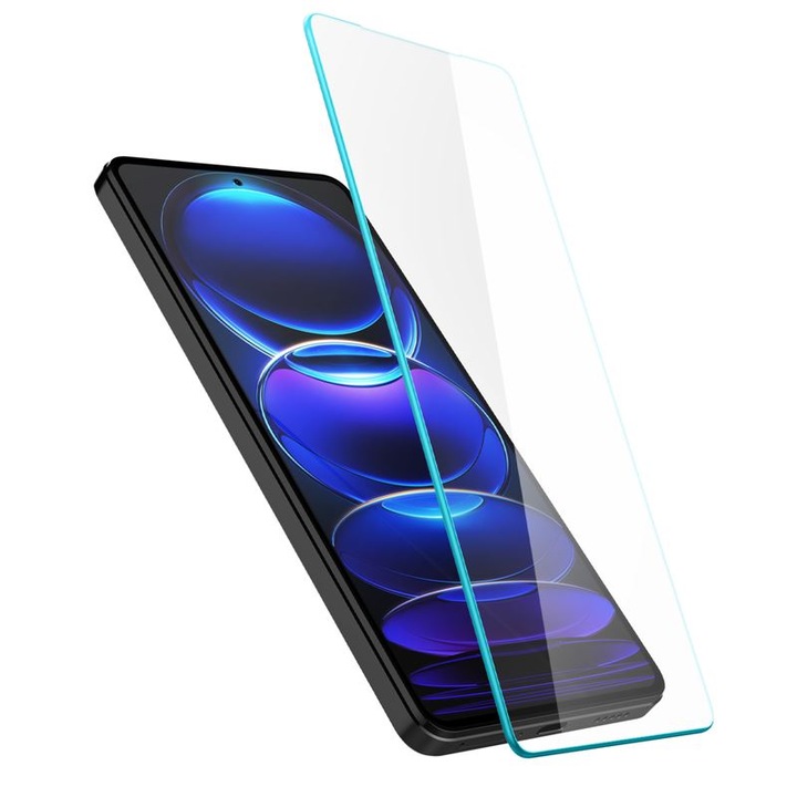 Spigen GlaStR Slim Átlátszó üvegfólia készlet, tokbarát, kompatibilis a Xiaomi Redmi Note 12 Pro, Redmi Note 12 Pro Plus, Poco X5 Pro 5G készülékekkel, 2db