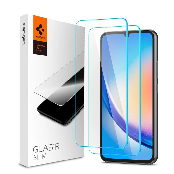 Spigen Glas.TR Slim Samsung Galaxy A34 5G Edzett üveg kijelzővédő (2db) (AGL05967)
