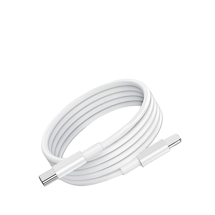 Кабел за данни за iPhone/iPad/iPod, USB-C/Lightning, 20 W, 1 m, Бял