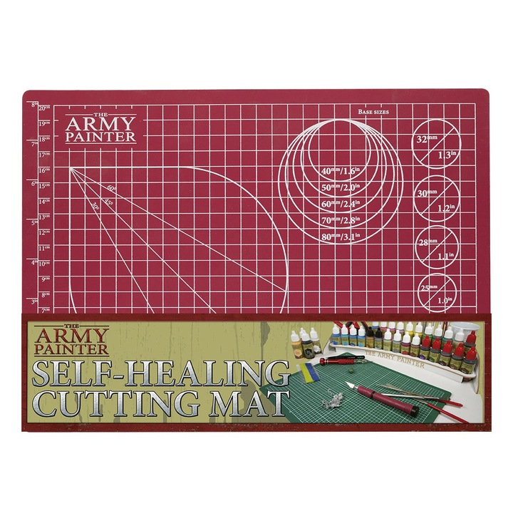 Pодложка за рязане The Army Painter, Самовъзстановяваща се, Червен/Бял