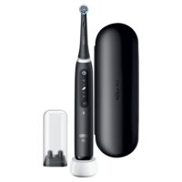 Periuta de dinti electrica Oral-B iO5 cu Tehnologie Magnetica si Micro-Vibratii, Inteligenta artificiala, Display conversational, Senzor de presiune Smart, 5 moduri, 1 capat, Trusa de calatorie, Negru