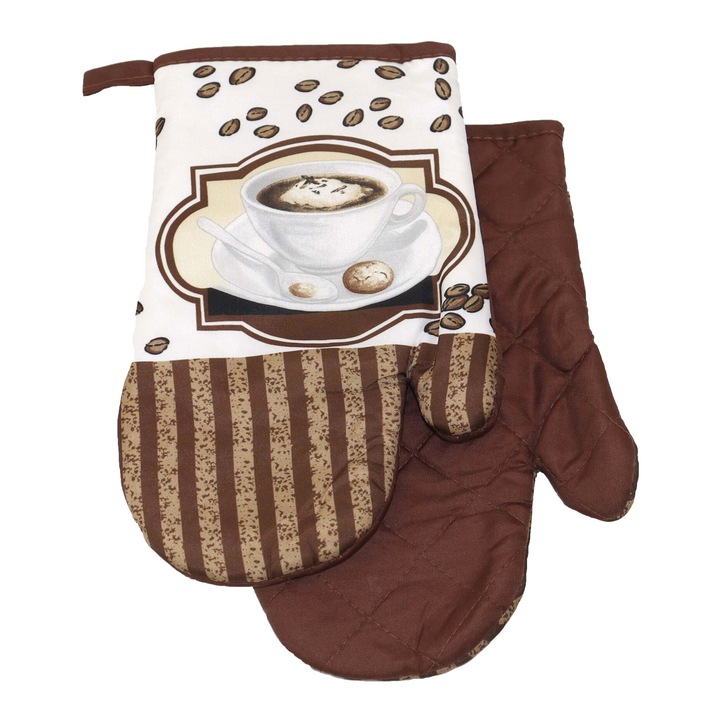Manusi de bucatarie 18x27 cu magnet 2 buc alb maro cappuccino
