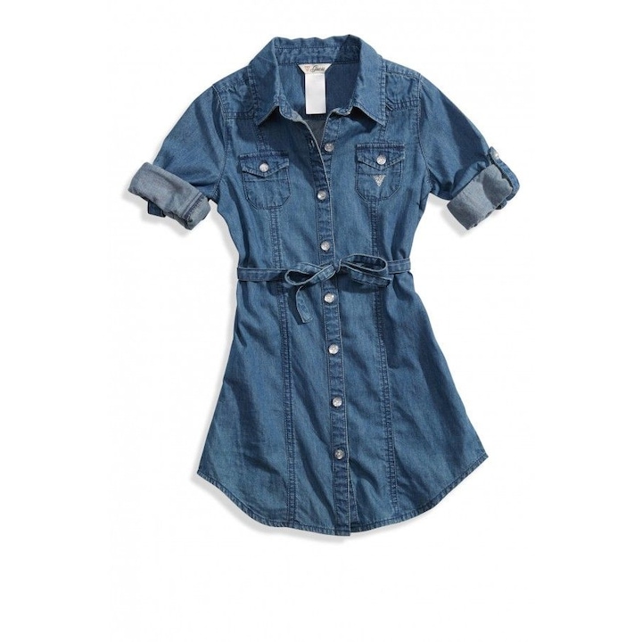 Lányruha, GUESS, pamut, kék, 4 éves